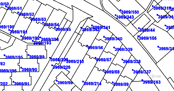 Parcela st. 3969/56 v KÚ Česká Lípa, Katastrální mapa