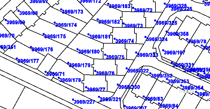 Parcela st. 3969/75 v KÚ Česká Lípa, Katastrální mapa