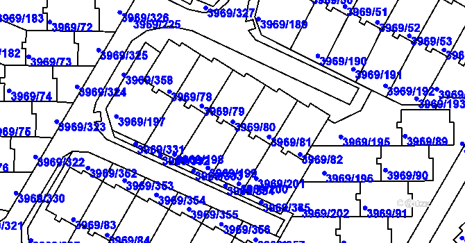 Parcela st. 3969/80 v KÚ Česká Lípa, Katastrální mapa