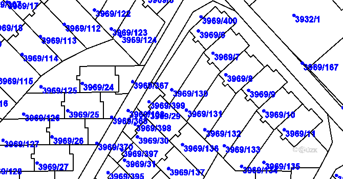 Parcela st. 3969/130 v KÚ Česká Lípa, Katastrální mapa