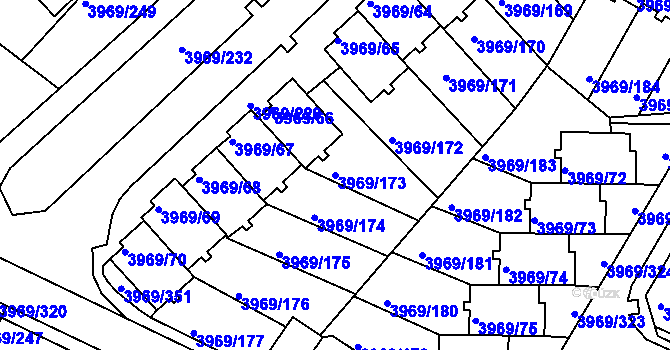 Parcela st. 3969/173 v KÚ Česká Lípa, Katastrální mapa