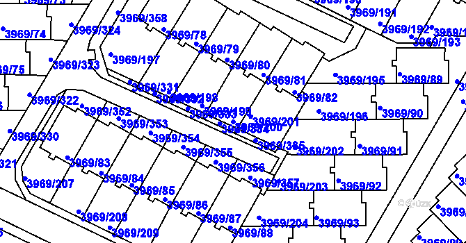 Parcela st. 3969/200 v KÚ Česká Lípa, Katastrální mapa