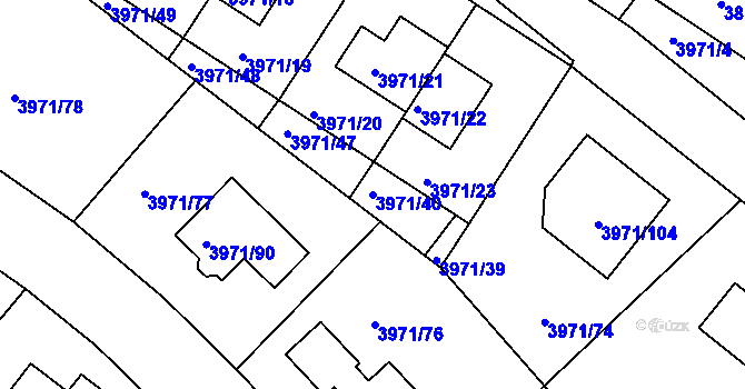 Parcela st. 3971/40 v KÚ Česká Lípa, Katastrální mapa
