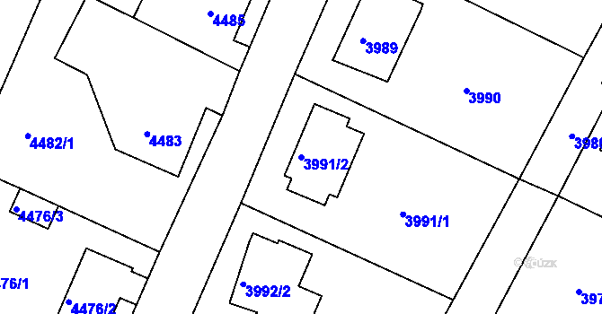 Parcela st. 3991/2 v KÚ Česká Lípa, Katastrální mapa