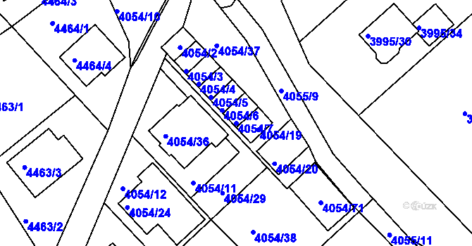 Parcela st. 4054/7 v KÚ Česká Lípa, Katastrální mapa