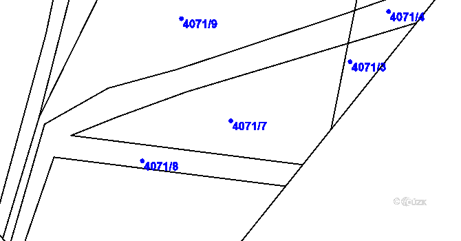 Parcela st. 4071/7 v KÚ Česká Lípa, Katastrální mapa