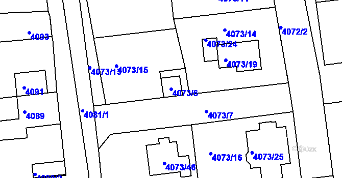 Parcela st. 4073/6 v KÚ Česká Lípa, Katastrální mapa