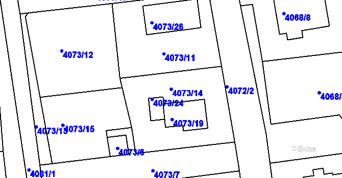 Parcela st. 4073/14 v KÚ Česká Lípa, Katastrální mapa