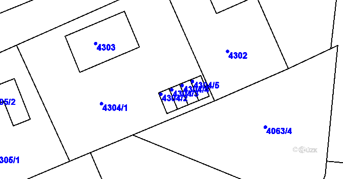 Parcela st. 4304/3 v KÚ Česká Lípa, Katastrální mapa