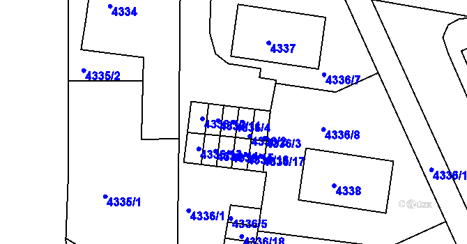 Parcela st. 4336/4 v KÚ Česká Lípa, Katastrální mapa