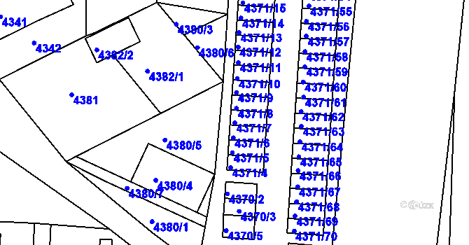 Parcela st. 4371/7 v KÚ Česká Lípa, Katastrální mapa