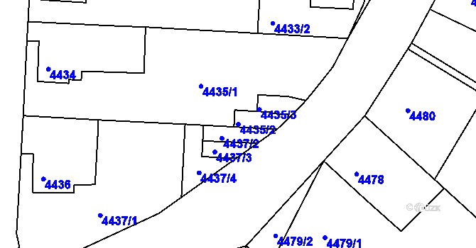 Parcela st. 4435/2 v KÚ Česká Lípa, Katastrální mapa