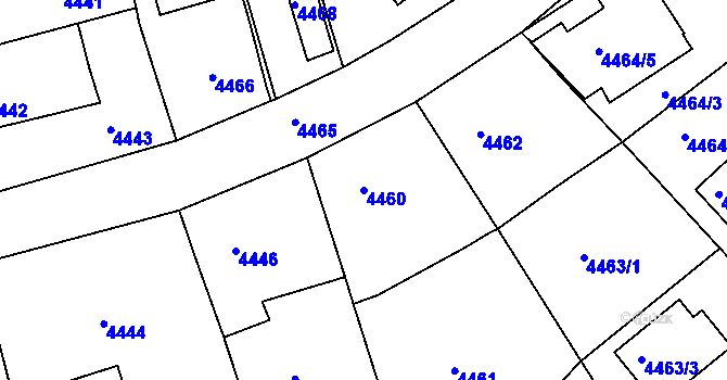 Parcela st. 4460 v KÚ Česká Lípa, Katastrální mapa
