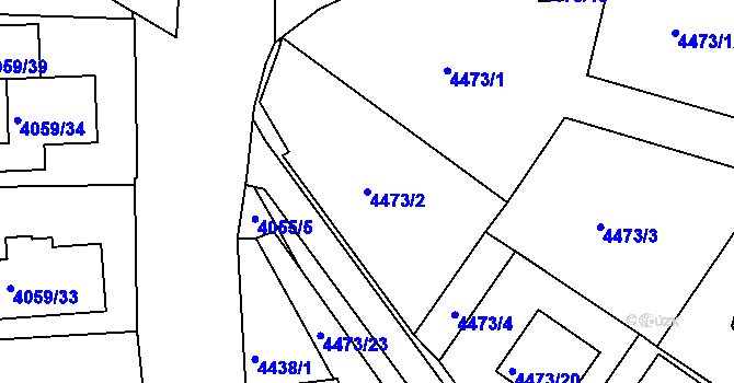 Parcela st. 4473/2 v KÚ Česká Lípa, Katastrální mapa