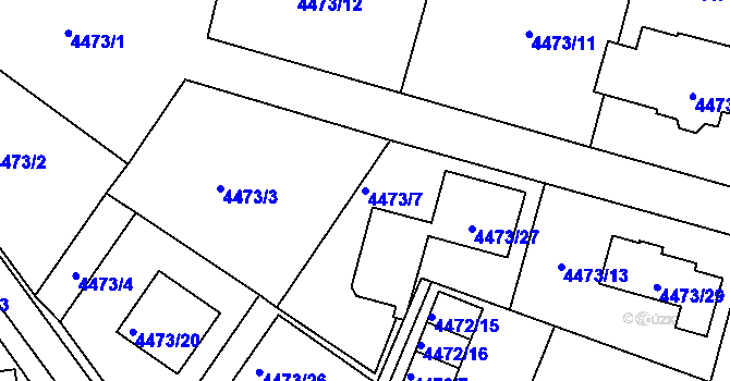 Parcela st. 4473/7 v KÚ Česká Lípa, Katastrální mapa