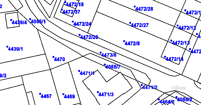 Parcela st. 4473/8 v KÚ Česká Lípa, Katastrální mapa