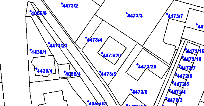 Parcela st. 4473/20 v KÚ Česká Lípa, Katastrální mapa