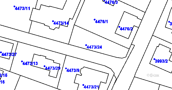 Parcela st. 4473/24 v KÚ Česká Lípa, Katastrální mapa