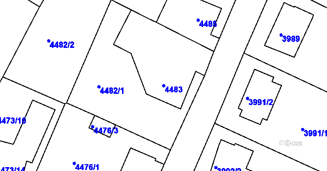 Parcela st. 4483 v KÚ Česká Lípa, Katastrální mapa