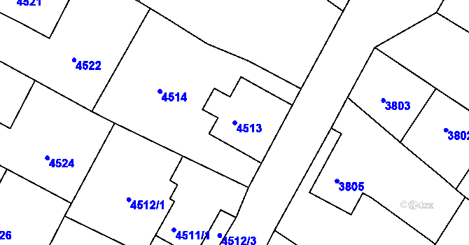 Parcela st. 4513 v KÚ Česká Lípa, Katastrální mapa