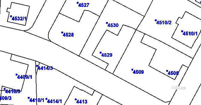 Parcela st. 4529 v KÚ Česká Lípa, Katastrální mapa