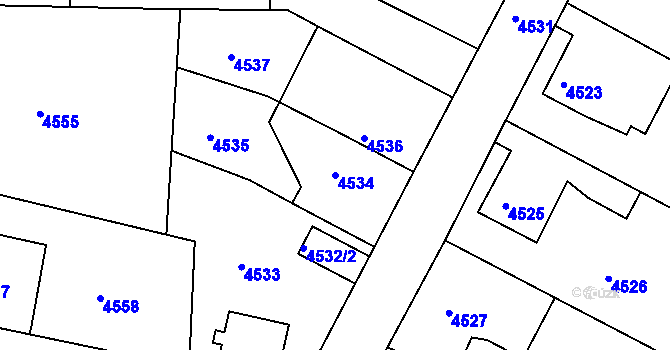 Parcela st. 4534 v KÚ Česká Lípa, Katastrální mapa