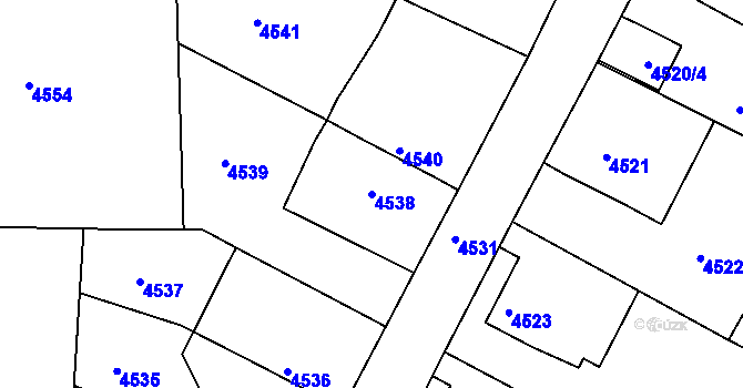 Parcela st. 4538 v KÚ Česká Lípa, Katastrální mapa