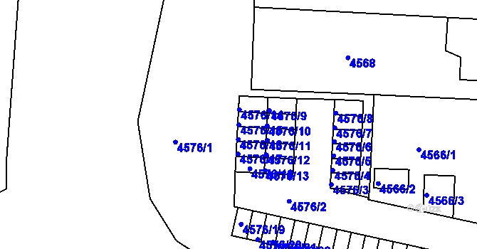 Parcela st. 4576/15 v KÚ Česká Lípa, Katastrální mapa