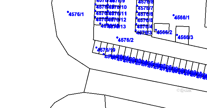 Parcela st. 4576/20 v KÚ Česká Lípa, Katastrální mapa