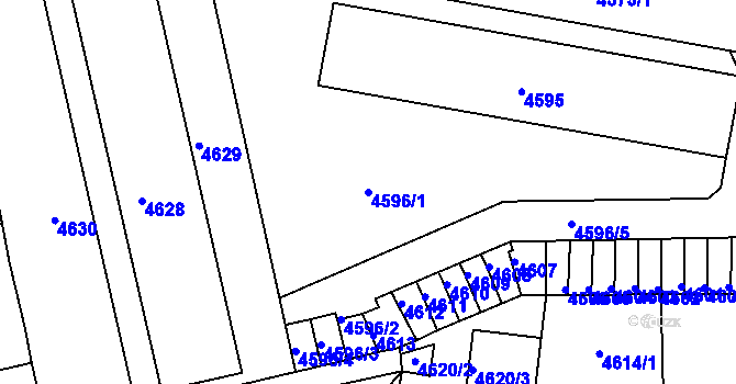 Parcela st. 4596/1 v KÚ Česká Lípa, Katastrální mapa