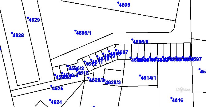 Parcela st. 4609 v KÚ Česká Lípa, Katastrální mapa
