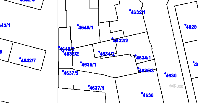 Parcela st. 4634/2 v KÚ Česká Lípa, Katastrální mapa