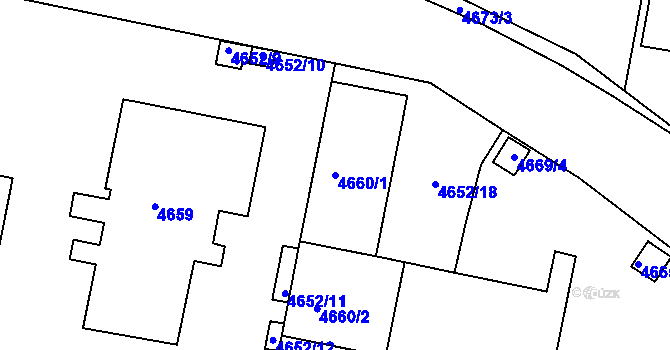 Parcela st. 4660/1 v KÚ Česká Lípa, Katastrální mapa