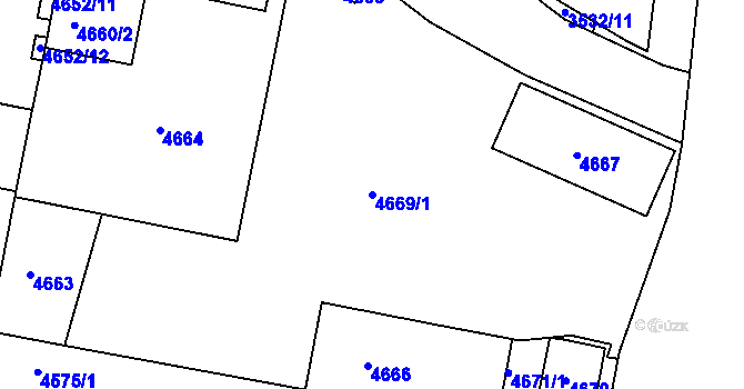 Parcela st. 4669/1 v KÚ Česká Lípa, Katastrální mapa