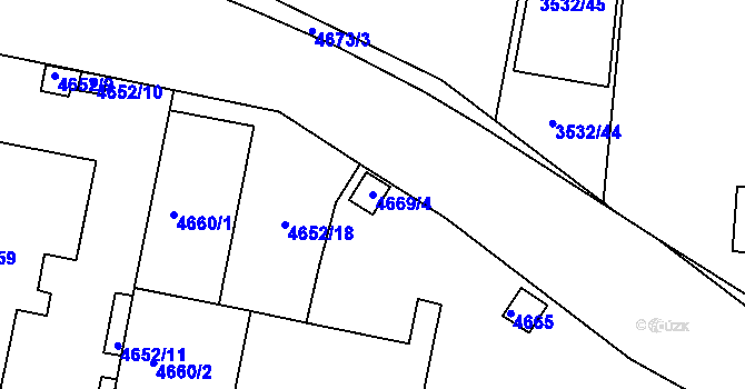 Parcela st. 4669/4 v KÚ Česká Lípa, Katastrální mapa