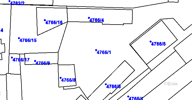 Parcela st. 4766/1 v KÚ Česká Lípa, Katastrální mapa