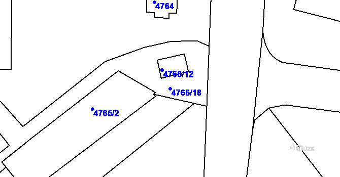 Parcela st. 4766/18 v KÚ Česká Lípa, Katastrální mapa