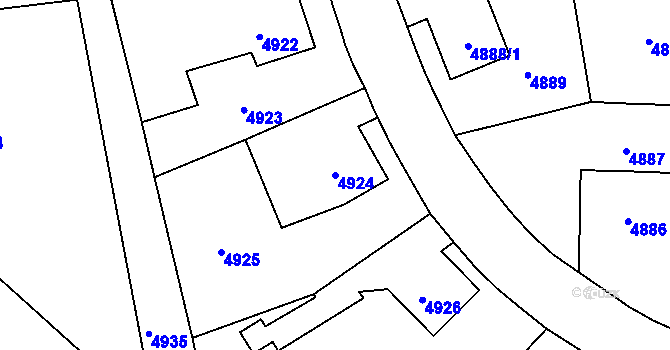 Parcela st. 4924 v KÚ Česká Lípa, Katastrální mapa