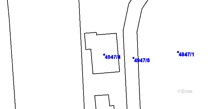 Parcela st. 4947/4 v KÚ Česká Lípa, Katastrální mapa