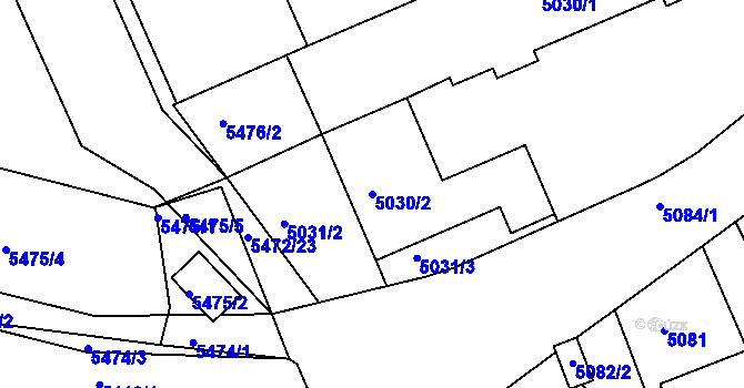 Parcela st. 5030/2 v KÚ Česká Lípa, Katastrální mapa