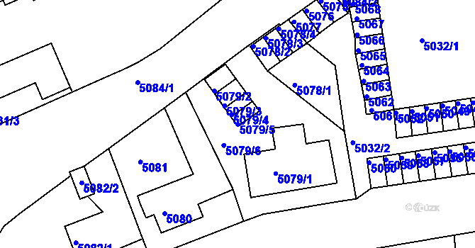 Parcela st. 5079/5 v KÚ Česká Lípa, Katastrální mapa