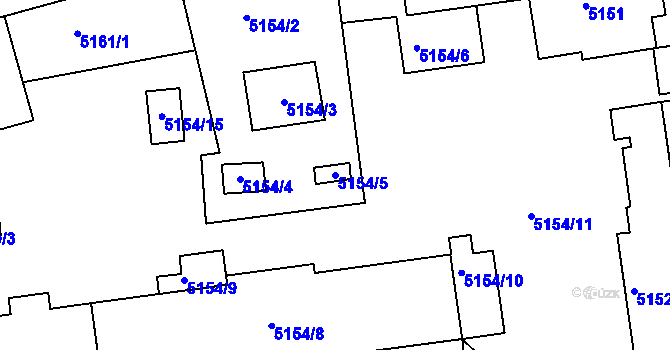 Parcela st. 5154/5 v KÚ Česká Lípa, Katastrální mapa