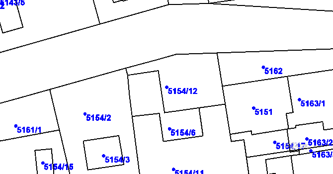 Parcela st. 5154/12 v KÚ Česká Lípa, Katastrální mapa