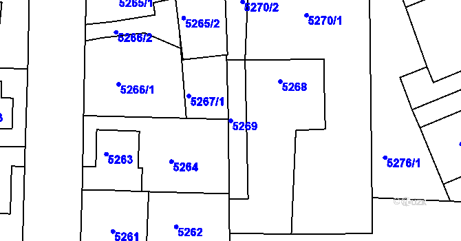 Parcela st. 5269 v KÚ Česká Lípa, Katastrální mapa