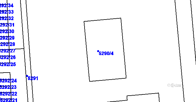 Parcela st. 5290/4 v KÚ Česká Lípa, Katastrální mapa