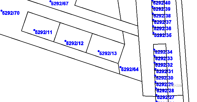 Parcela st. 5292/13 v KÚ Česká Lípa, Katastrální mapa