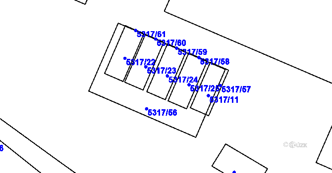 Parcela st. 5317/24 v KÚ Česká Lípa, Katastrální mapa