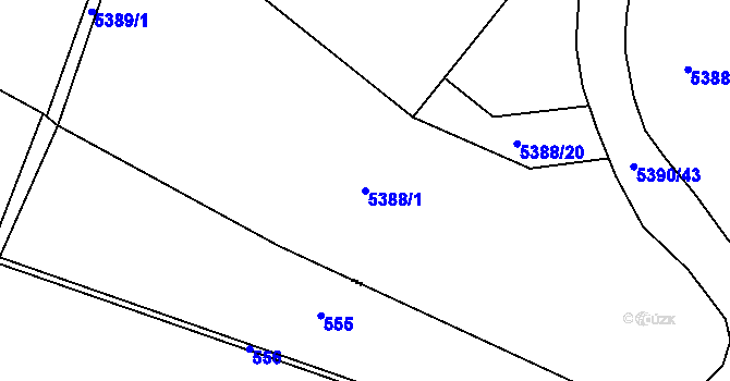 Parcela st. 5388/1 v KÚ Česká Lípa, Katastrální mapa