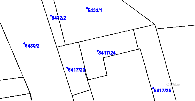 Parcela st. 5417/24 v KÚ Česká Lípa, Katastrální mapa