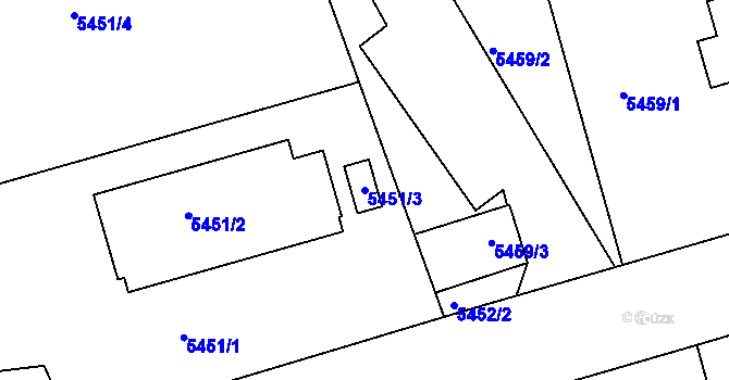 Parcela st. 5451/3 v KÚ Česká Lípa, Katastrální mapa